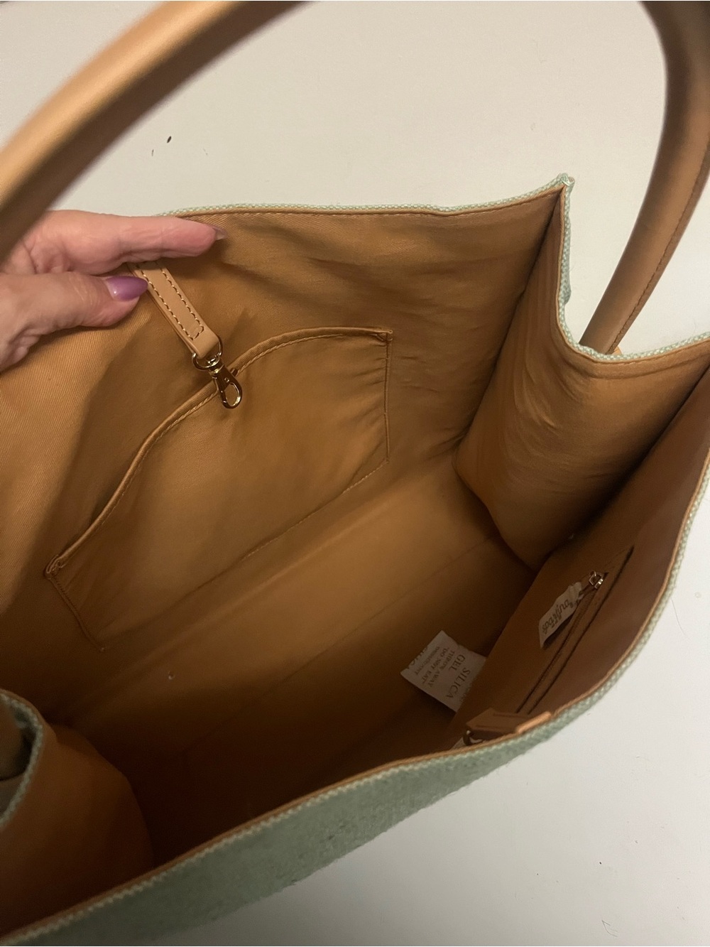 Spartina 449 Daufuskie Island Embroidered Jute Tote Bag Leather Handle Coastal - Picture 5 of 12
